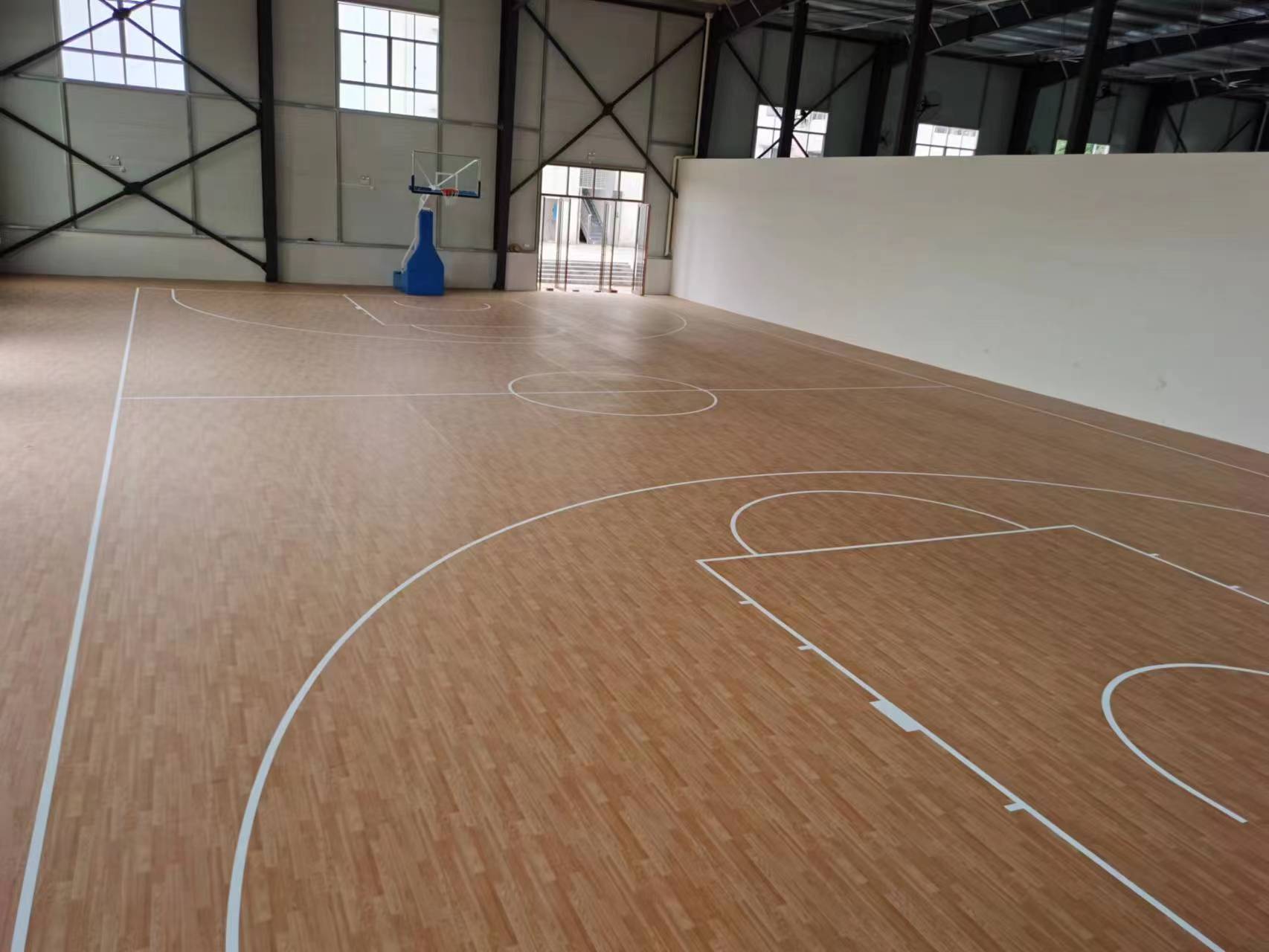 浏阳某中学室内运动篮球场馆PVC地板工程案例展示封面